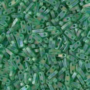Miyuki quarter tila 5x1.2mm Perlen - Matted transparent green ab QTL-146FR